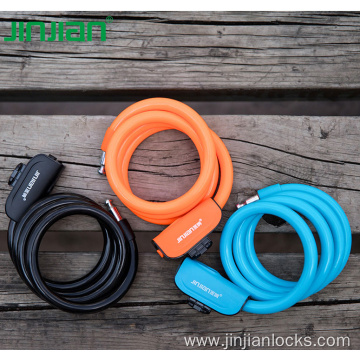 High security cylingder spiral cable lock bike